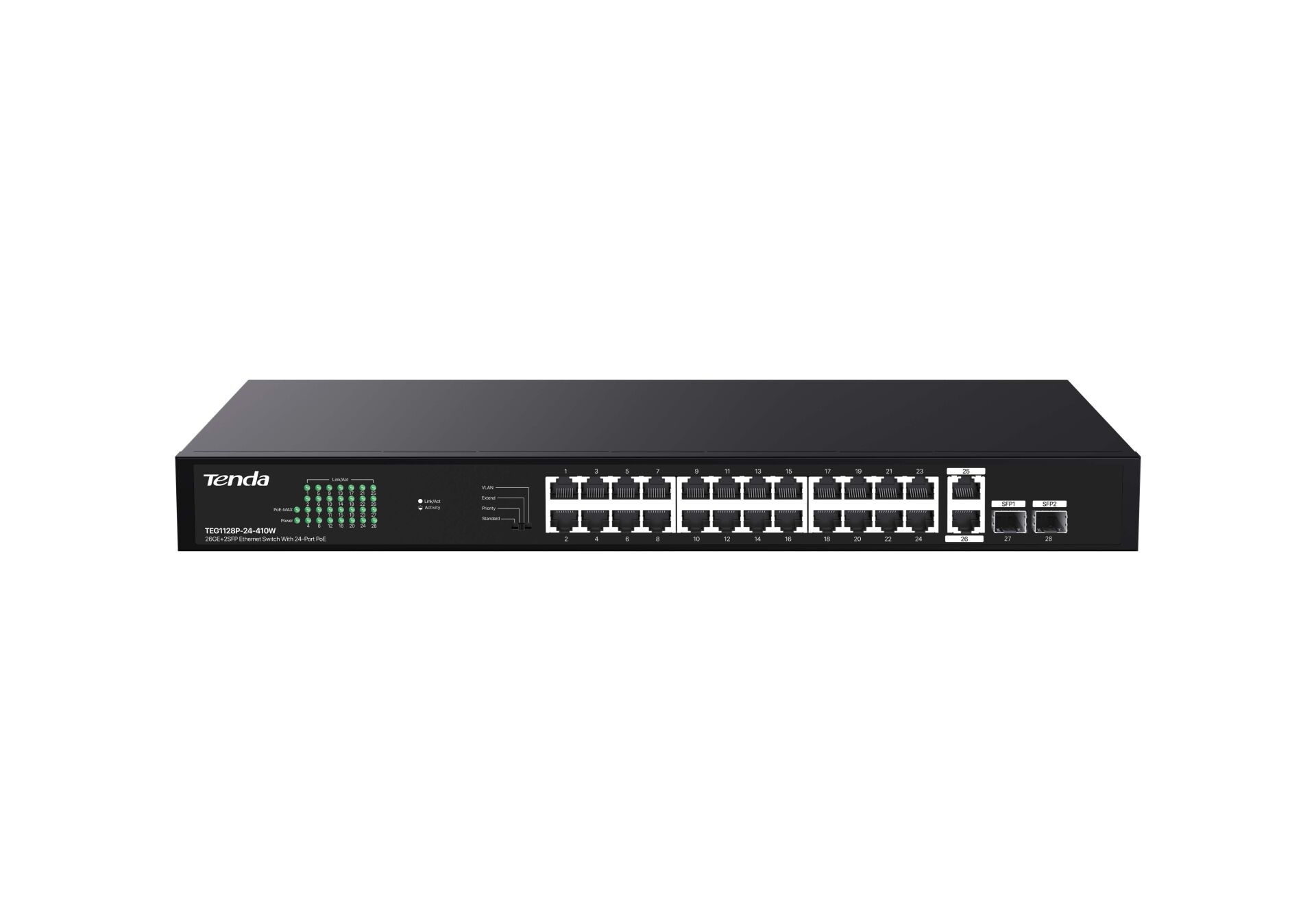 TEG1128P-24-410W 26GE+2SFP Ethernet Switch 24-Port PoE