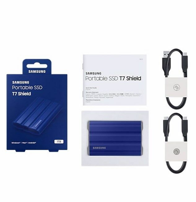 Samsung T7 1TB Usb 3.2 Gen 2 Type-C Mavi Shield
