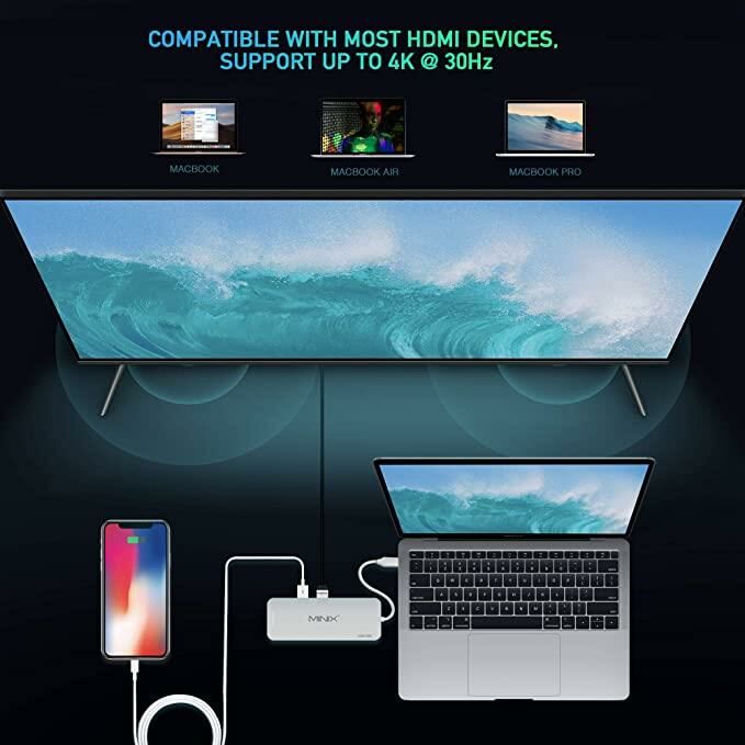 Minix USB-C 240GB dahili SSD depolamalı port çoklayıcı Renk Gümüş