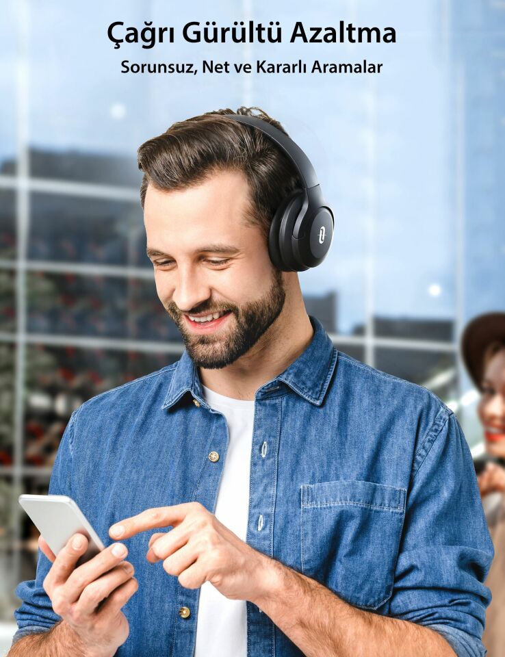 40 mm Sürücülü Kafaüstü Bluetooth Kulaklık 20 Saat Müzik BT 5.3 Siyah