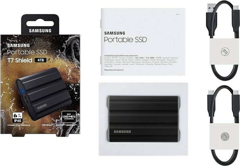 Samsung T7 4TB Usb 3.2 Gen 2 Type-C Siyah Shield