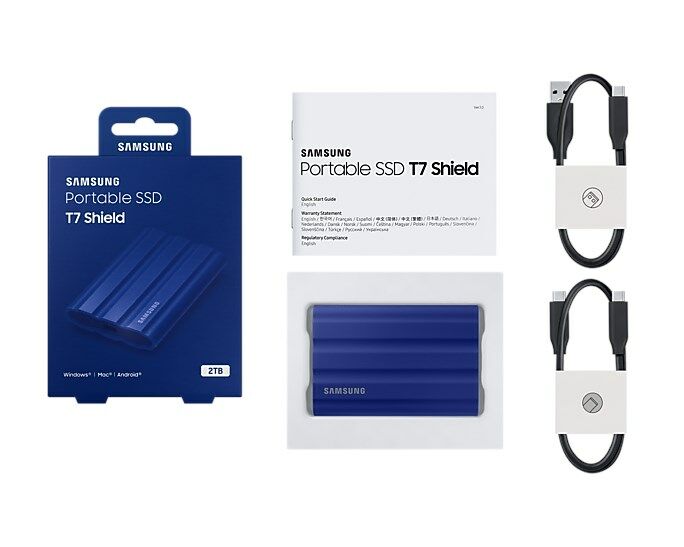 Samsung T7 2TB Usb 3.2 Gen 2 Type-C Mavi Shield