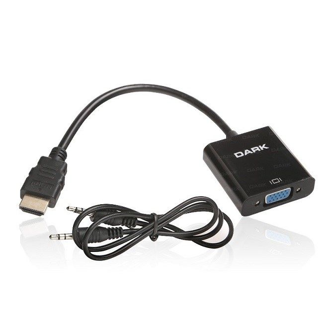 Dark HDMI Erkek to VGA Dişi + SES Çevirici