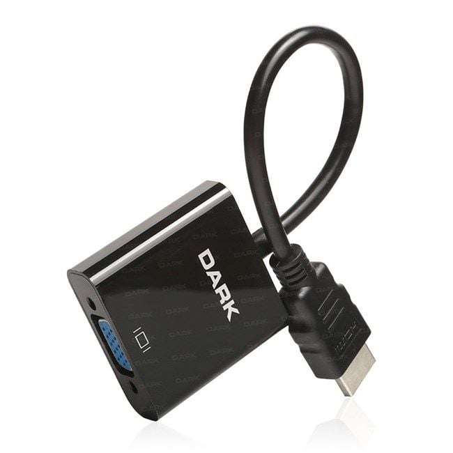 Dark HDMI Erkek to VGA Dişi + SES Çevirici