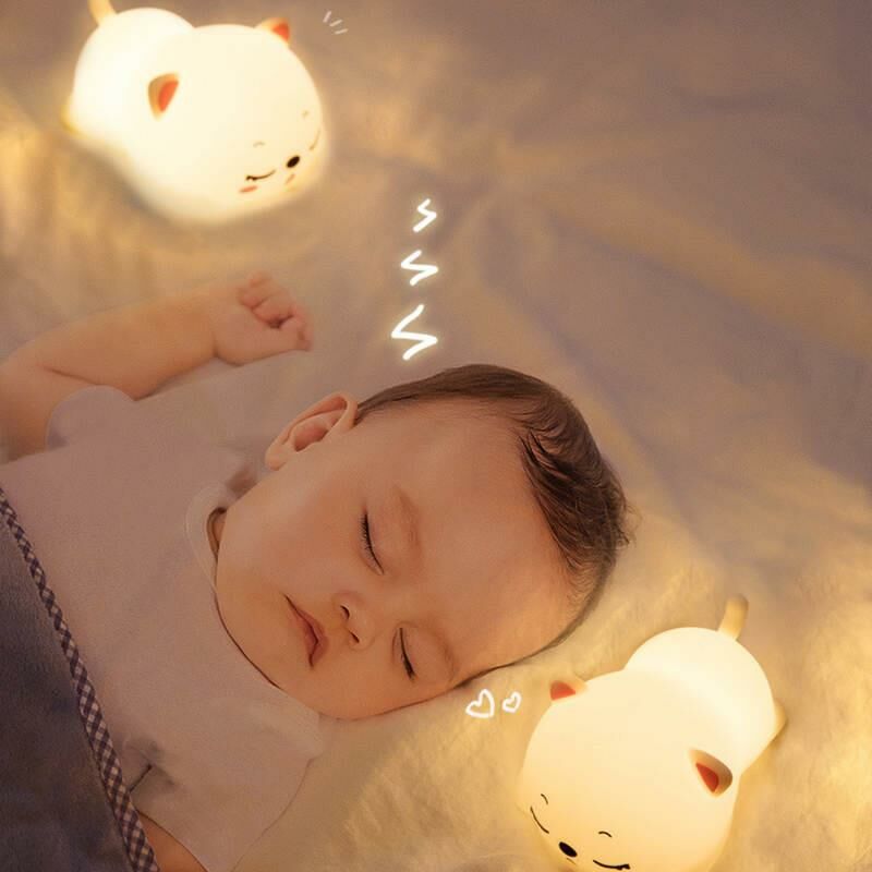 Uyuyan Kedi - LED Silika Jel Gece Lambası