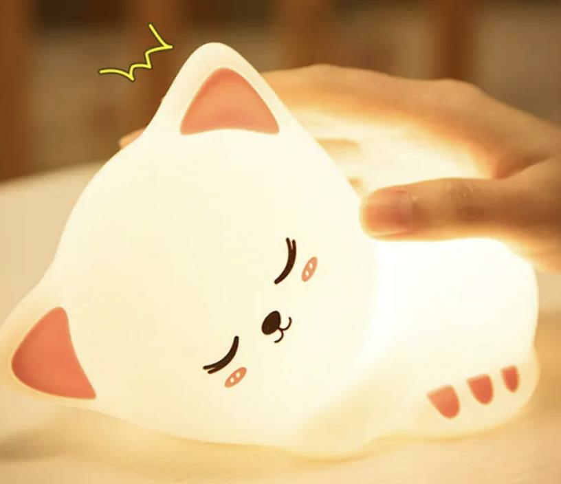 Uyuyan Kedi - LED Silika Jel Gece Lambası