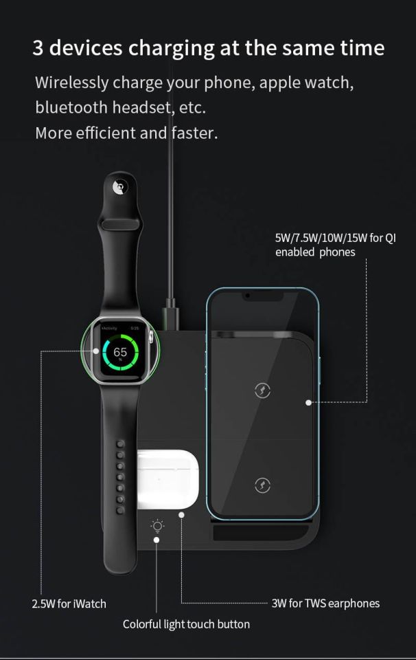 WIRELESS CHARGER 4 IN 1-BEYAZ / 7069-2
