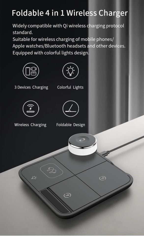 WIRELESS CHARGER 4 IN 1-SİYAH / 7069
