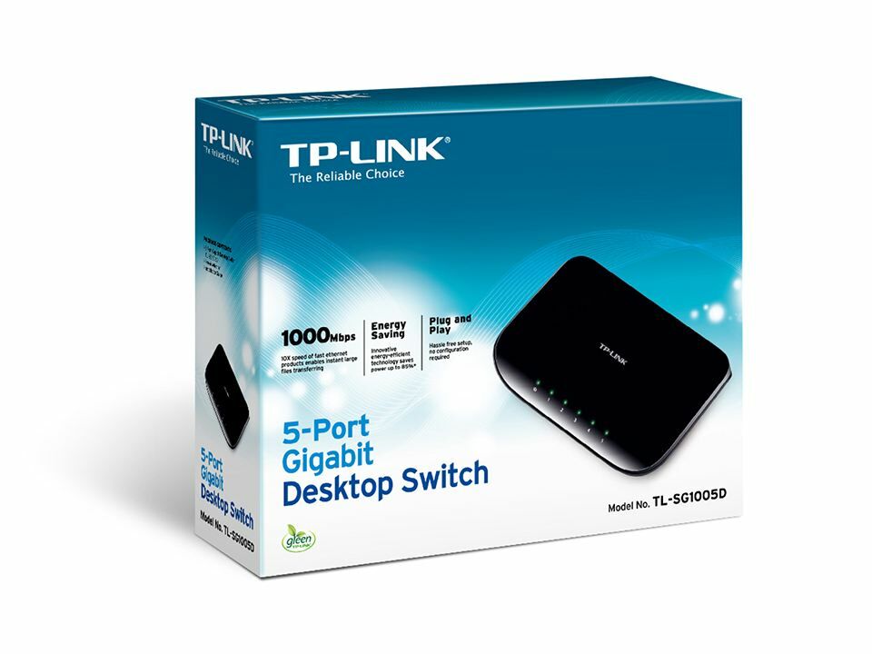 10/100/1000Mbps 5xPort %50 Güç Tasarruflu Tak Kullan Switch