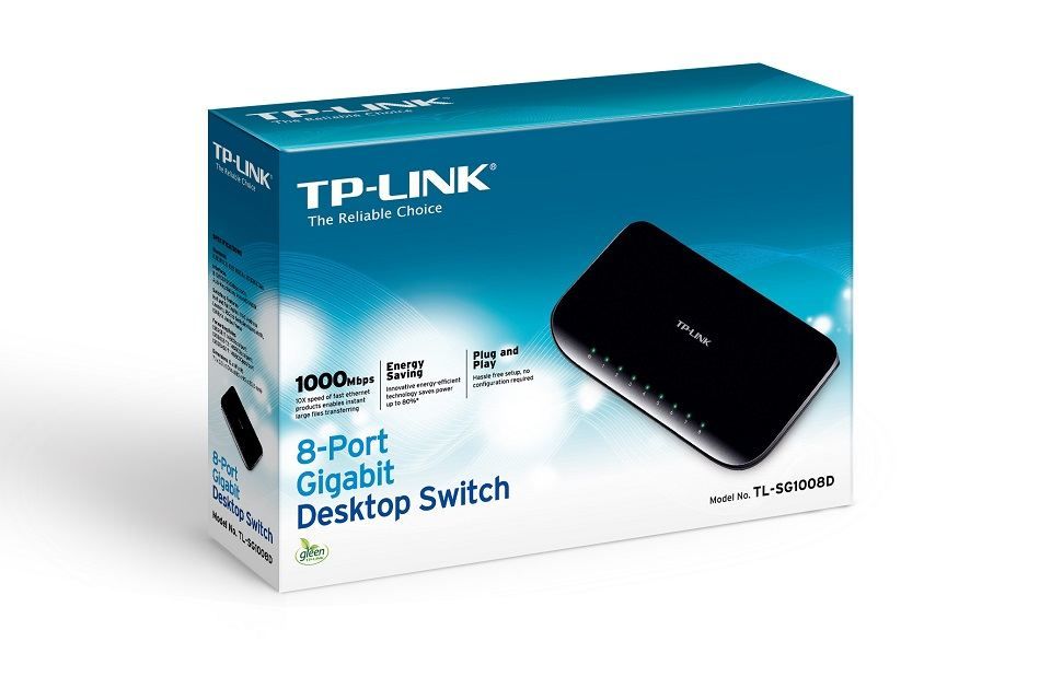 10/100/1000Mbps 8xPort Masaüstü Switch