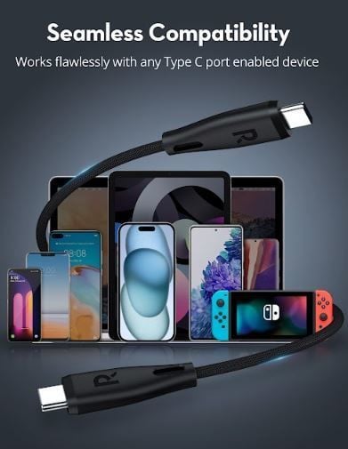 Type-C To Type-C Telefon Şarj ve Data Aktarım Kablosu