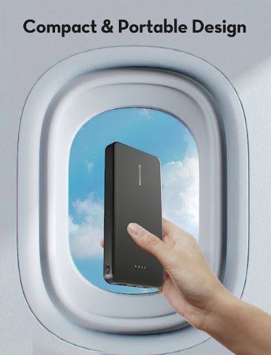 10.000mAh 15W 3 portlu 1A 1C 1Micro B İnce Siyah Powerbank