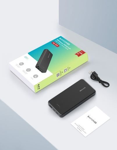 10.000mAh 15W 3 portlu 1A 1C 1Micro B İnce Siyah Powerbank