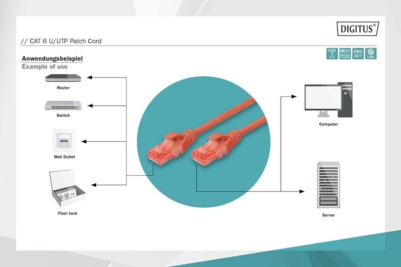 Digitus Patch Kablo Cat6 Kırmızı (1m)